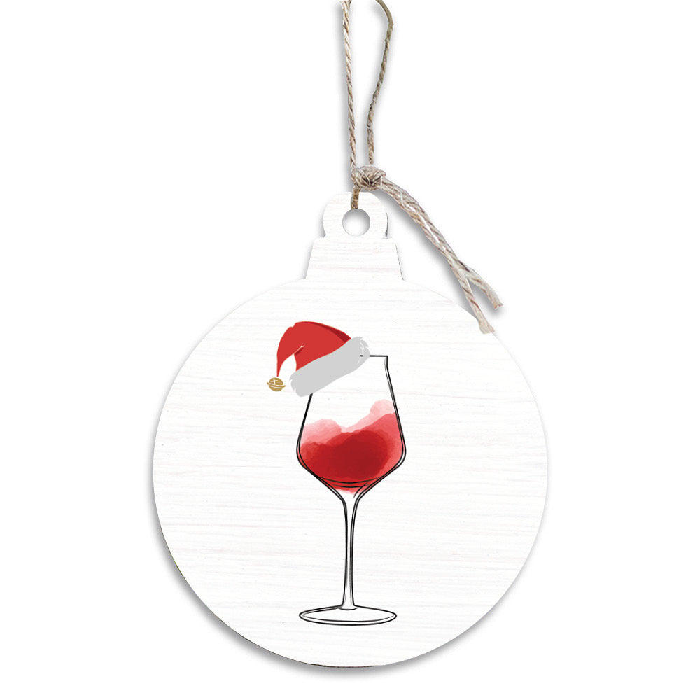 Santa Wine Bulb Ornament