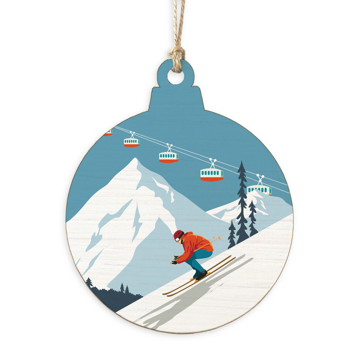Bluebird Ski Day Ornament