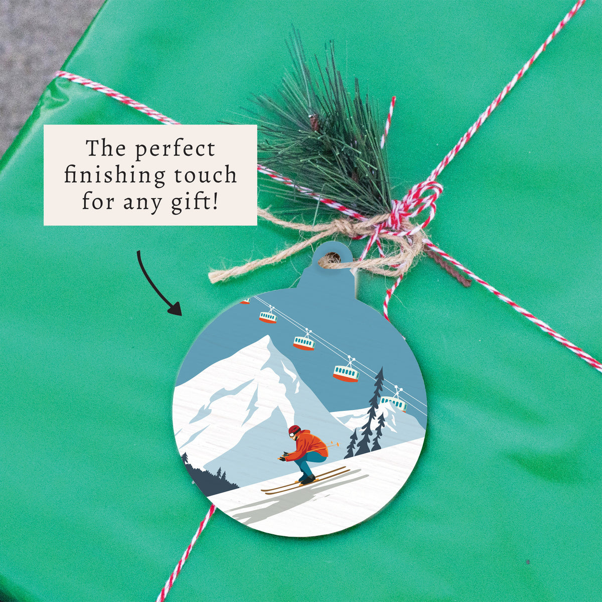Bluebird Ski Day Ornament