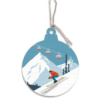 Bluebird Ski Day Bulb Ornament