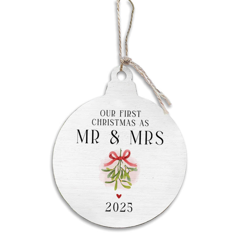 Our First Christmas as Mr. & Mrs. Bulb Ornament