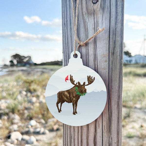 Santa Moose Bulb Ornament