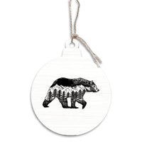 Mountain Scape Bear Bulb Ornament