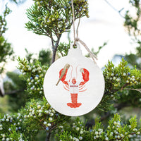 Boston Baseball Lobster Ornament