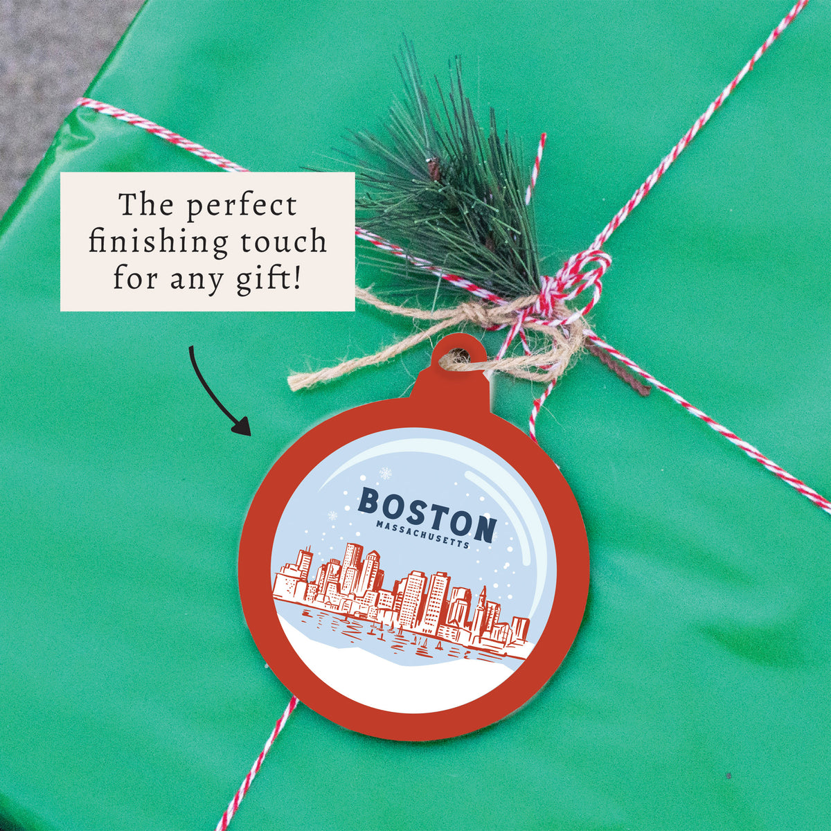 Boston Snow Ornament