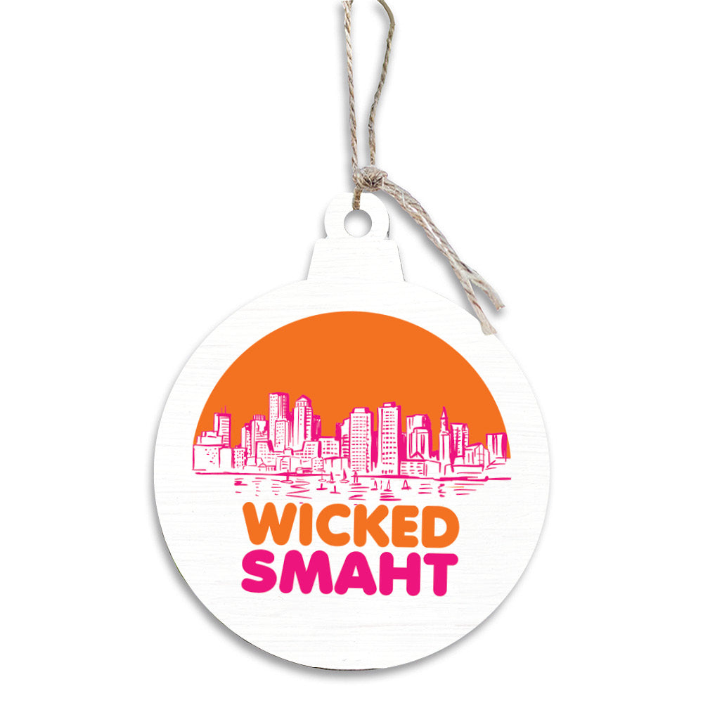 Wicked Smart Boston Orange and Pink Ornament