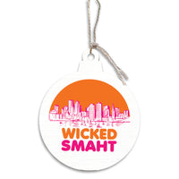 Wicked Smart Boston Orange and Pink Ornament