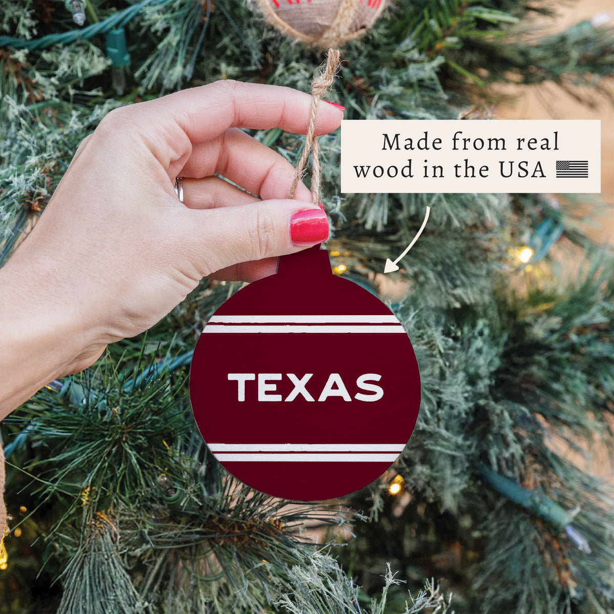 Collegiate Stripe Personalized Ornament