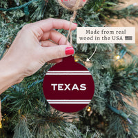 Collegiate Stripe Personalized Ornament