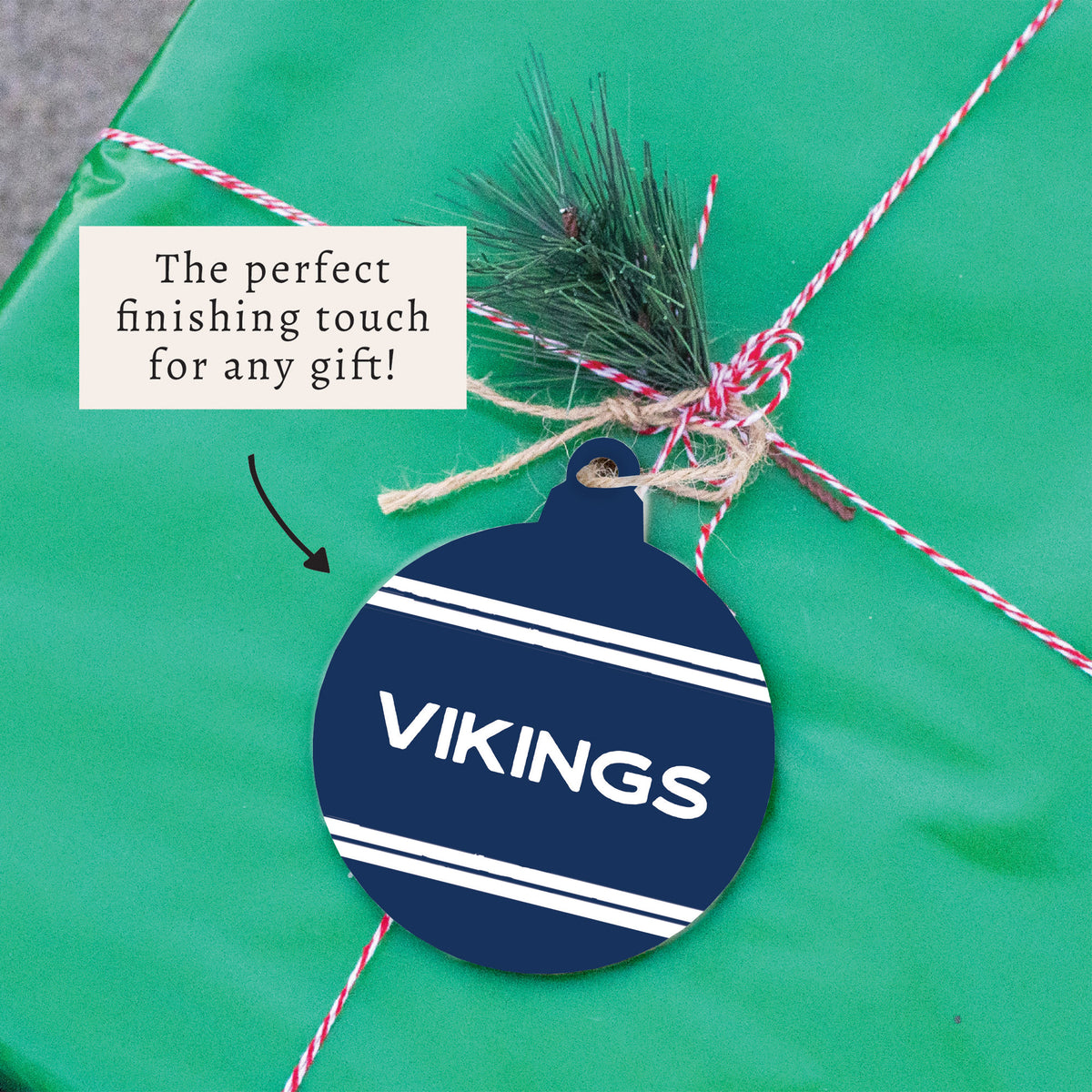 Collegiate Stripe Personalized Ornament