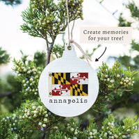 Maryland Vintage Flag Personalized Ornament