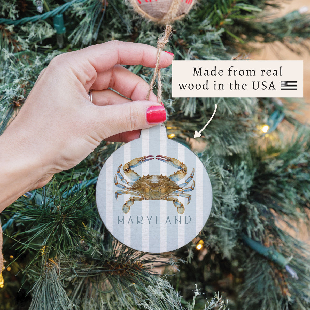 Maryland Striped Crab Personalized Ornament