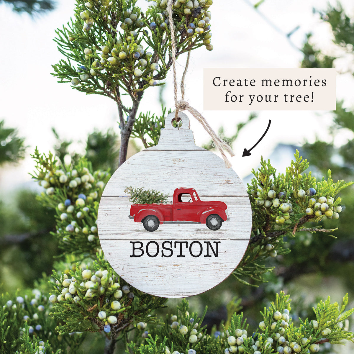 Christmas Tree Truck Personalized Ornament