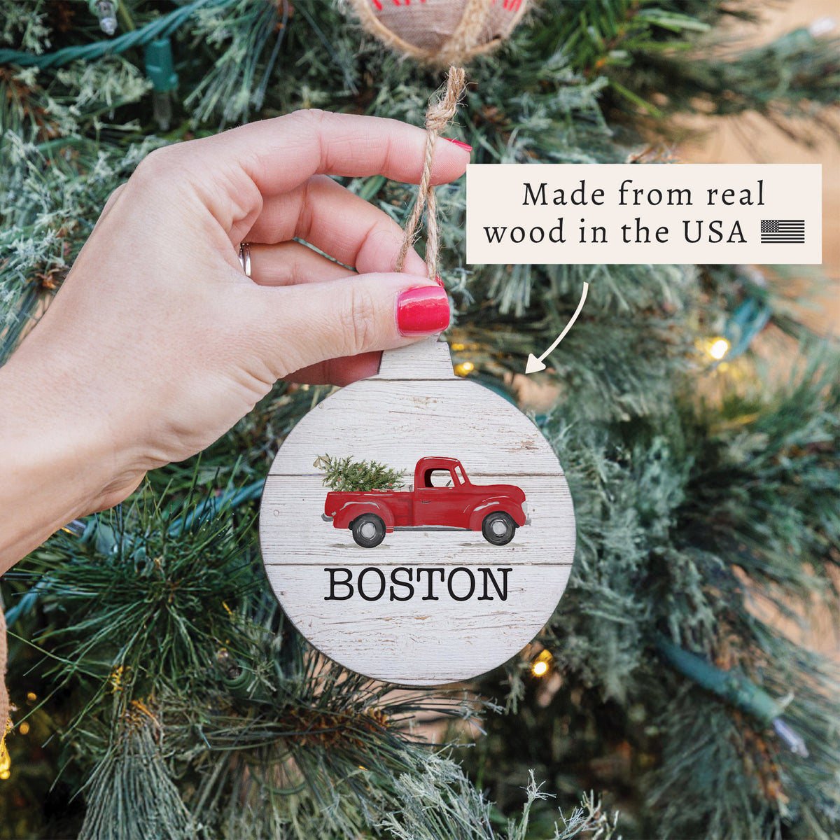 Christmas Tree Truck Personalized Ornament