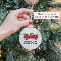 Christmas Tree Truck Personalized Ornament