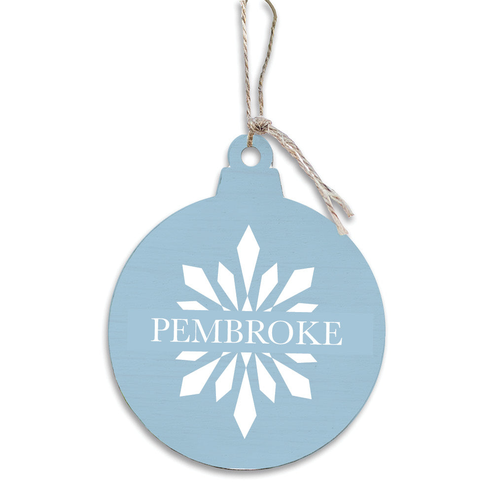 Light Blue Snowflake Personalized Bulb Ornament