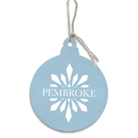 Light Blue Snowflake Personalized Bulb Ornament