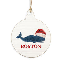 Santa Whale Personalized Ornament