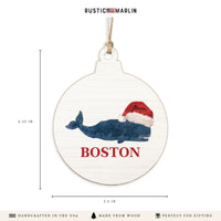 Santa Whale Personalized Ornament
