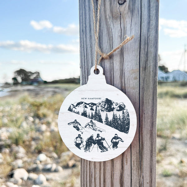 Retro Ski Personalized Bulb Ornament