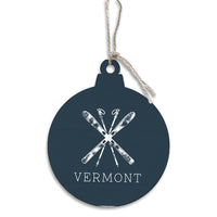 Navy Blue Ski Personalized Bulb Ornament