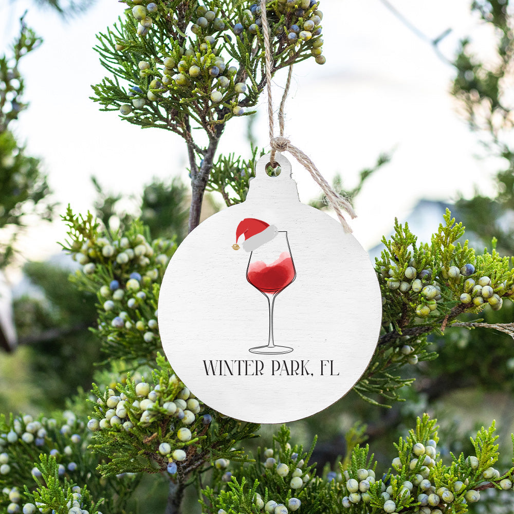 Santa Wine Personalized Ornament