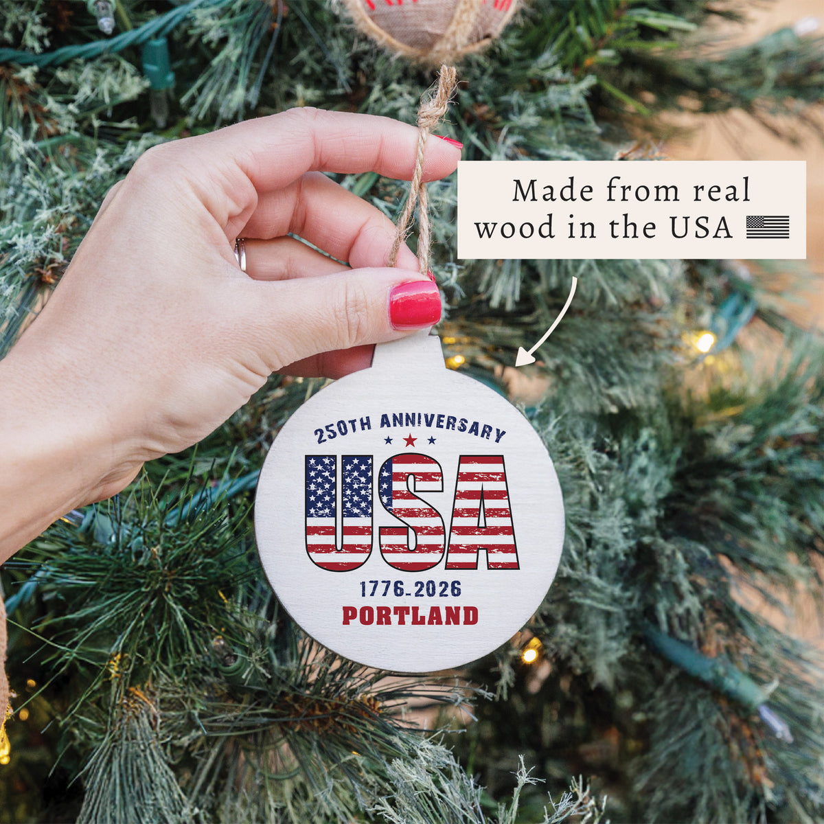 USA 250th Anniversary Personalized Ornament