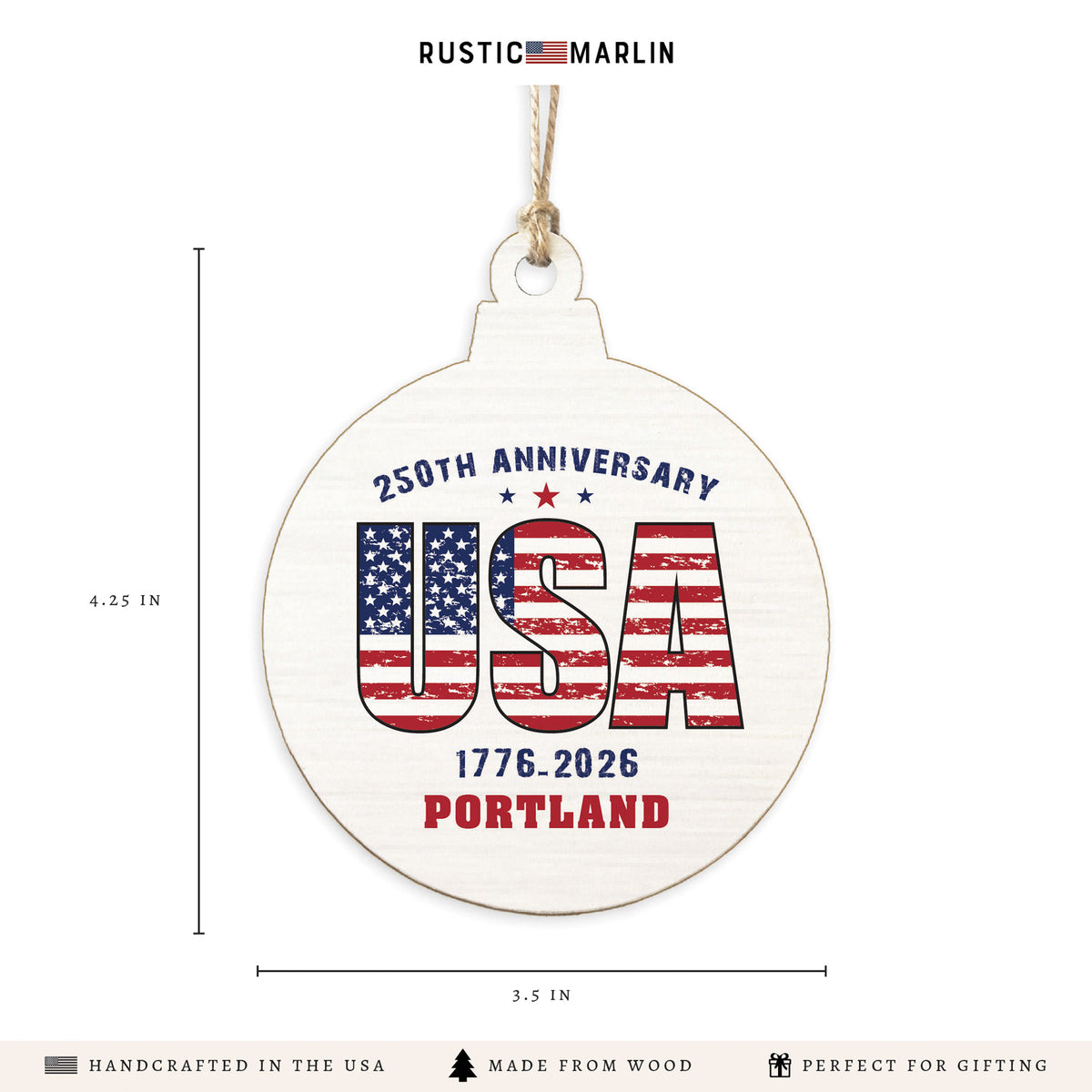 USA 250th Anniversary Personalized Ornament