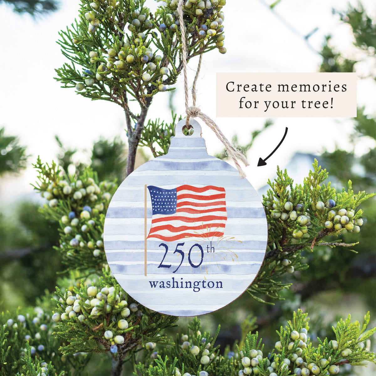 America 250 Flag Personalized Ornament