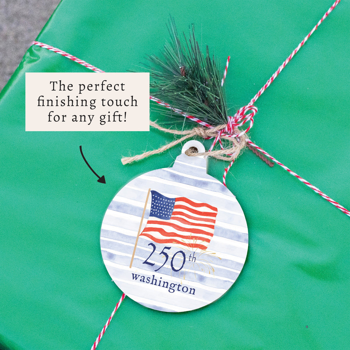 America 250 Flag Personalized Ornament
