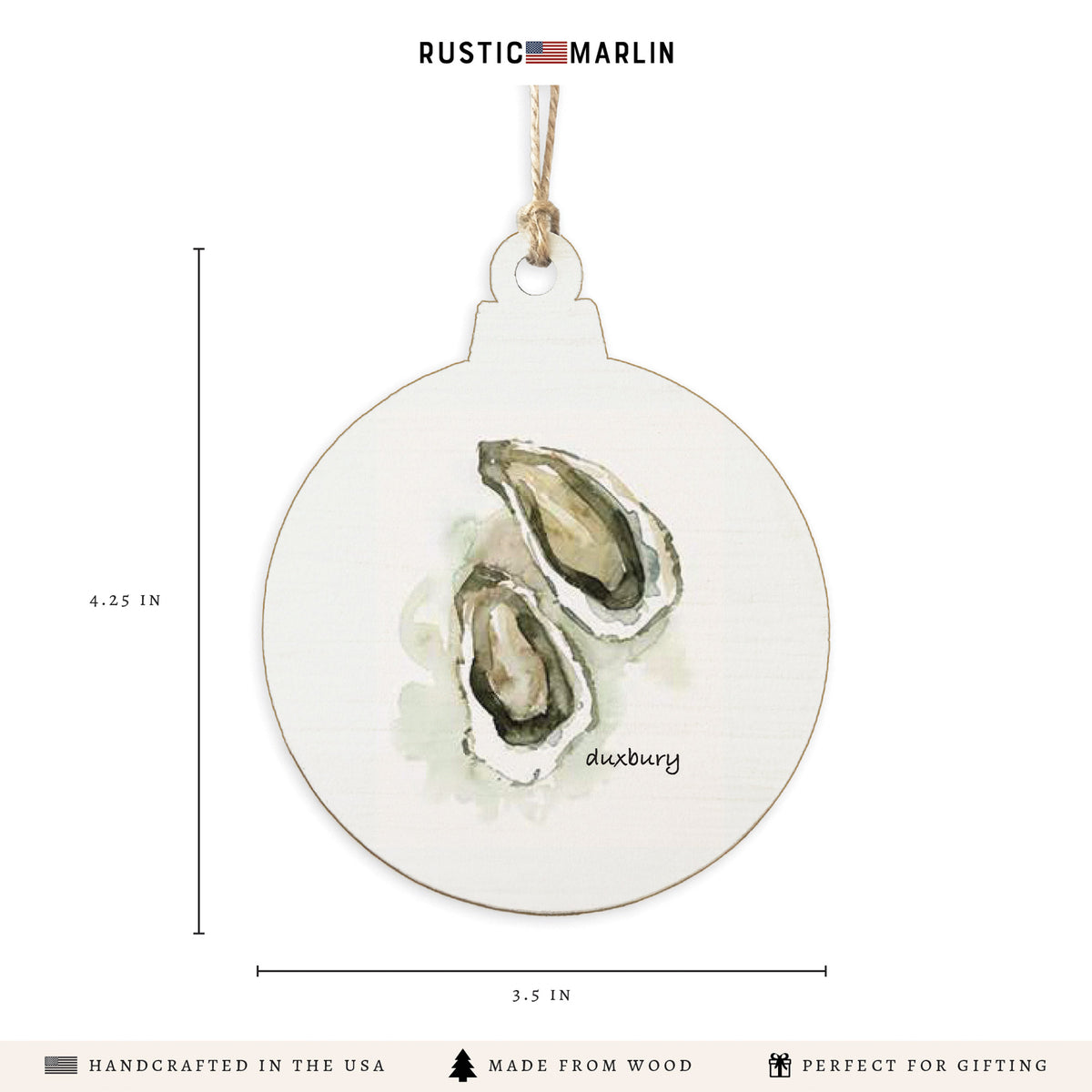 Watercolor Oysters Personalized Ornament