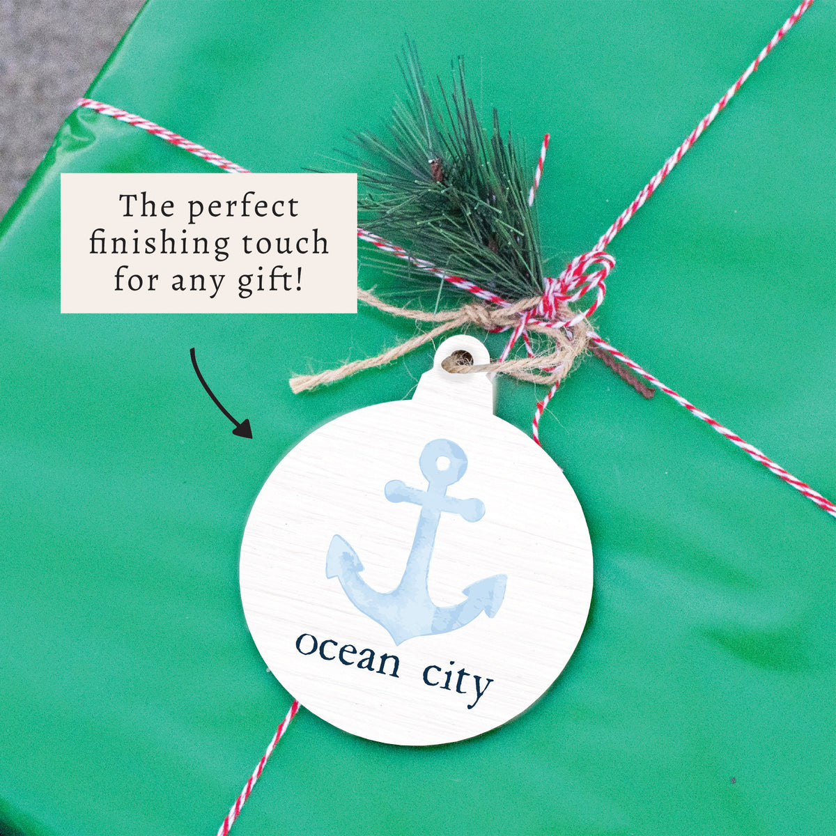 Blue Anchor Personalized Ornament