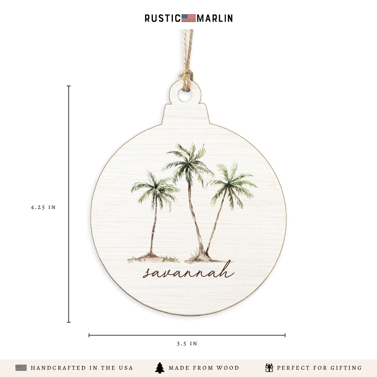 Palm Trees Personalized Ornament