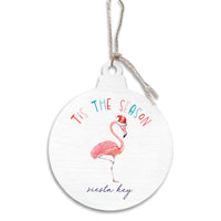 Flamingo Tis The Season Personalized Ornament