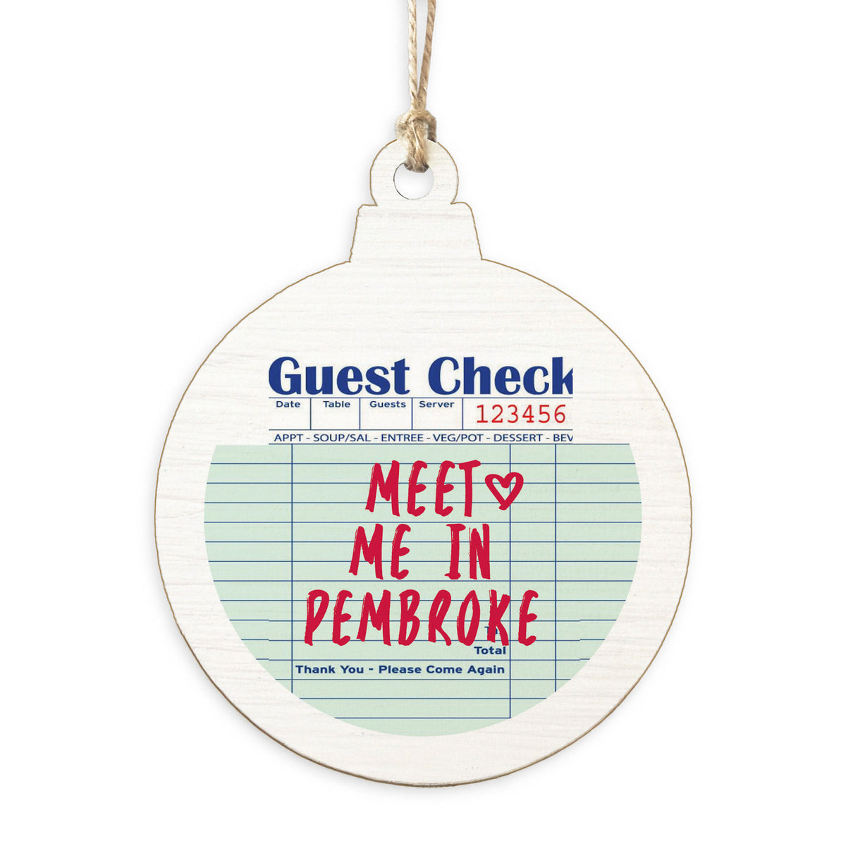 Guest Check Meet Me Personalized Ornament