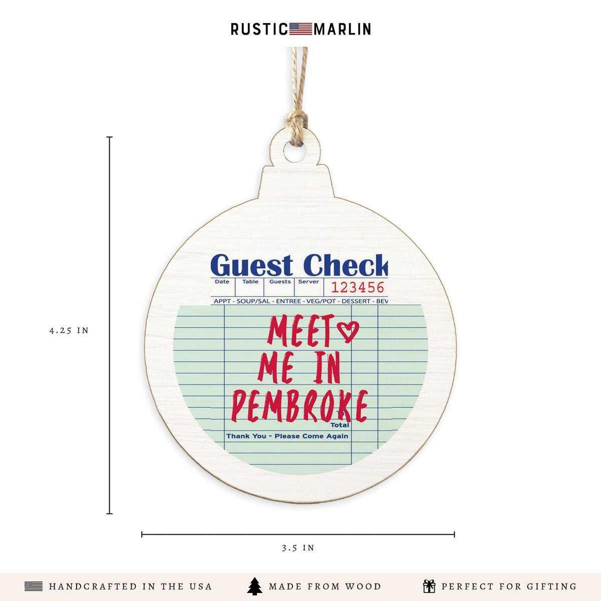 Guest Check Meet Me Personalized Ornament