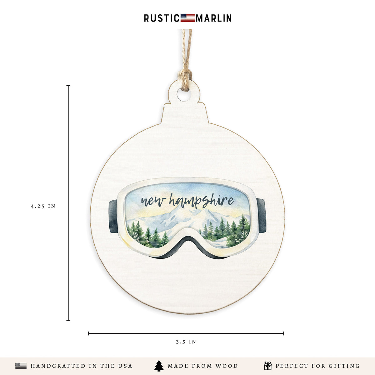 Ski Goggles Personalized Ornament