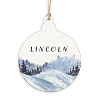 Snowy Mountains Personalized Ornament