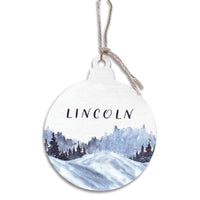 Snowy Mountains Personalized Ornament
