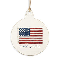 American Vintage Flag Personalized Ornament