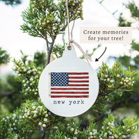 American Vintage Flag Personalized Ornament