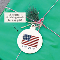 American Vintage Flag Personalized Ornament