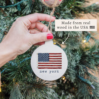 American Vintage Flag Personalized Ornament