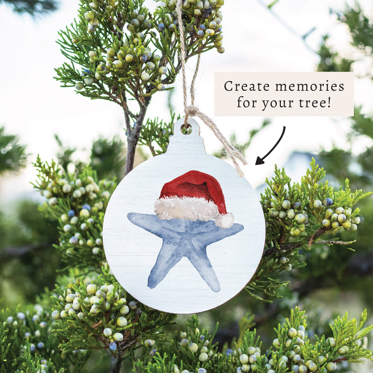 Santa Starfish Ornament