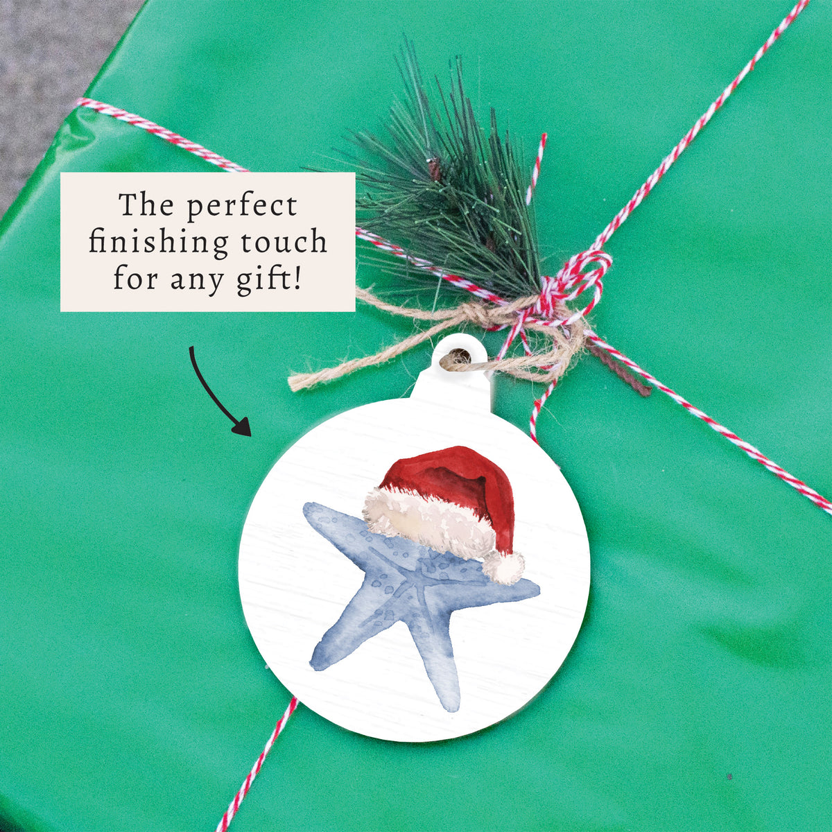 Santa Starfish Ornament