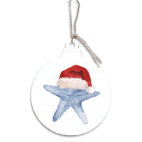 Santa Starfish Ornament