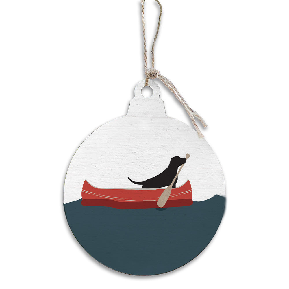 Dog Canoe Ornament