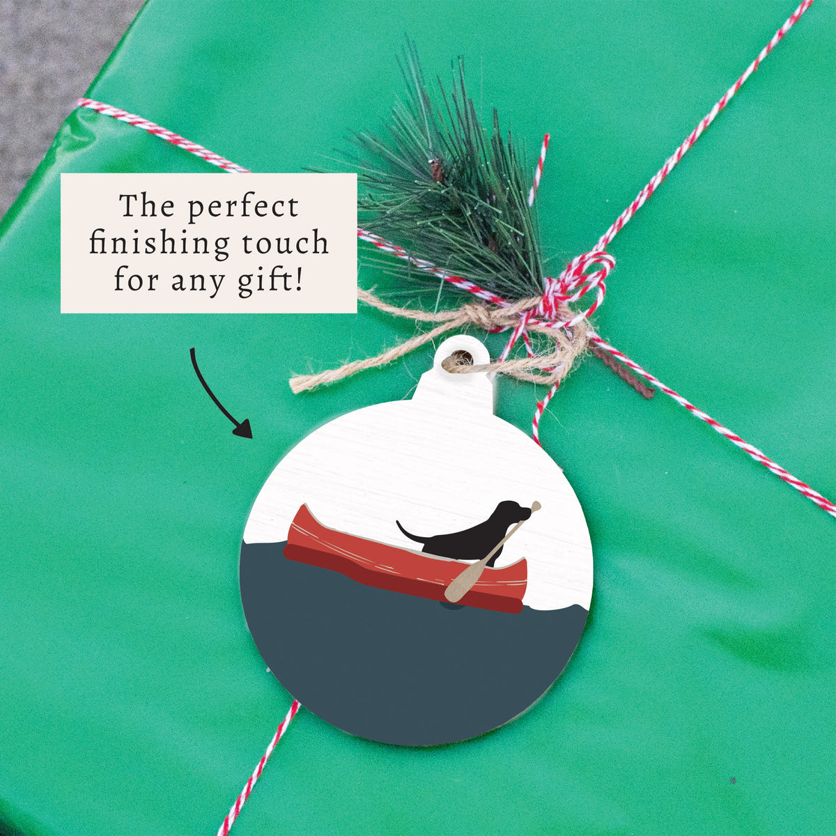 Dog Canoe Ornament