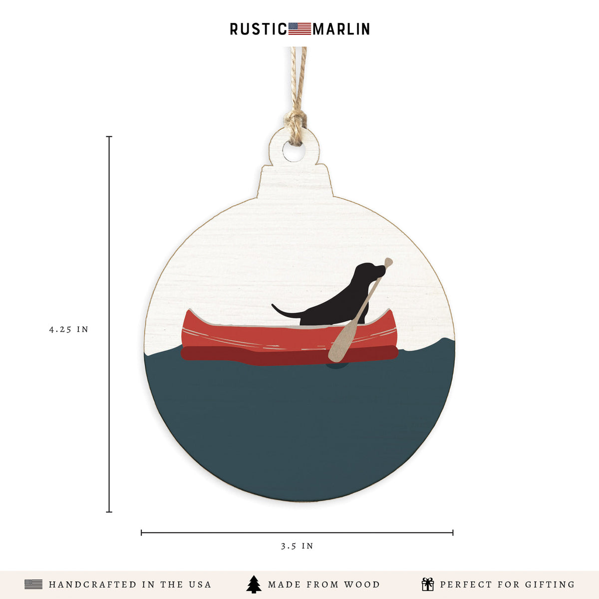 Dog Canoe Ornament