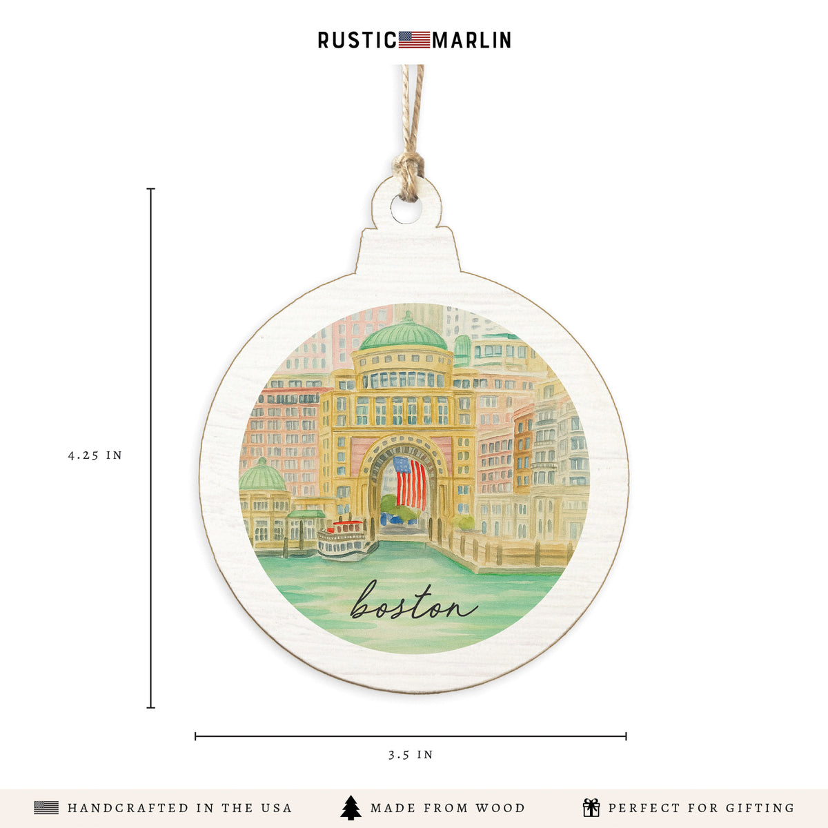 Boston Long Wharf Ornament